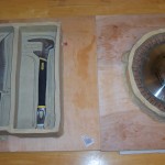 Pre-poor of two types of poor molds; single stage and two sided (key channels) for accurate placement to minimize seam work