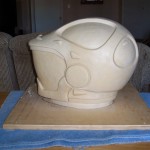 Battlestar Galactica viper helmet clay sculpture, to be case molded