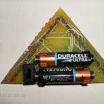 Circuit board for Cylon eye scanner, 28 LEDs 2 AA batteries, on/off switch by Timeslip Creations