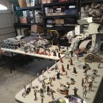 Toys-Table top display.  Only about a third of the toys Tim and his boys have.