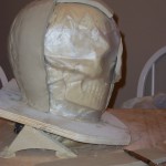 Beginning stage of case mold on Skull Knight helmet