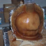 Fiberglass shell (mother mold) for case mold of Skull Knight helmet