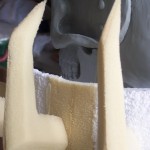 Urethane foam carved spikes around collar for Skull Knight from Berserk.