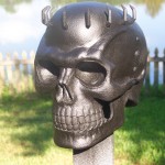 Skull Knight skull surfacing with rubberized undercoating primer black