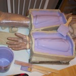 Silicone brush mold for Skull Knight arm armor