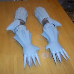 Finished fiberglass pieces for Skull Knight arm armor