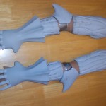 Finished fiberglass pieces for Skull Knight arm armor