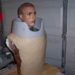 Adding clay to mannequin armature for Skull Knight breastplate build