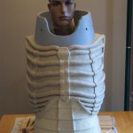 Clay sculpture of Skull Knight breastplate with collar