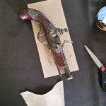 Cutting out pattern for flintlock custom holster