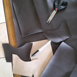 Cutting out pleather material for flintlock custom holster