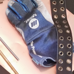 Used welding glove to be leather dyed