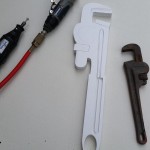 Plastic pipe wrench shape pre-sculpt