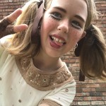 Daughter silly pose