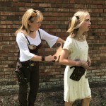 Steampunk mother and windup doll daughter