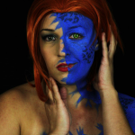 Mystique transformation, photo and body paint by Steve Lebeda of Lebeda Photography