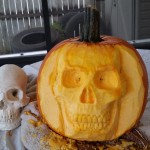 Phase 5 of 3D pumpkin carving, nearing completion