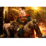 Beautiful touching scene of Superman carrying Wonder Woman to safety...photo and edit by Brilan Imagery