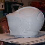 1st casting of viper helmet out of fiberglass from case mold