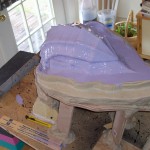 1st skim coat layer of Berserker brush mold out of silicone