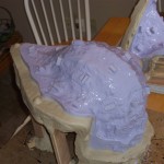 Finished Silicone portion of brush mold for Berserker helmet, keys and walls established for the mother mold