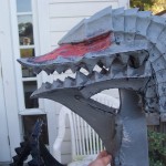 Fiberglass casting from brush mold of Guts' Berserker helmet
