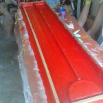 Dragonslayer mold with reinforcement wood planks to keep mold straight