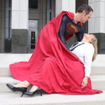 Superman cradling Lois, photo by Melissa Blyth