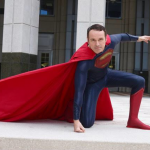 Superman landing in Metropolis; photo by Melissa Blyth