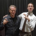 The Claw battle from Liar Liar with Justin's Fletcher Reed Cosplay vs Cary Elwes at Tampa Bay ComicCon 2018