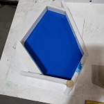 Finished silicone mold of clay sculpted bullet holes