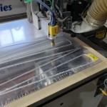 Arm spike pieces for the T-1000 cut using a CNC router table