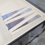 Mirrored plastic pieces for the arm spike of the T-1000