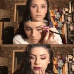 Screen grabs of just one of several time-lapse makeup videos Kat creates demonstrating her transformations