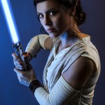 Rey and her new toy, Kat Caraway as Rey from Star Wars The Force Awakens; photo by BriLan Imagery