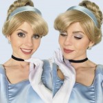 Beautiful double profile shot of Kat's Cinderella makeup