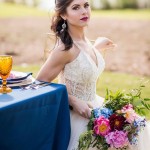 Example of Kat's modeling; Premier Wedding Magazine southern glam style theme