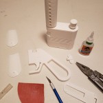 Tools and materials used to assemble 3D printed parts to make the Rey's NN-14 Blaster from Star Wars