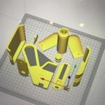 Computer image layout for 3D print schematic of the NN-14 blaster from Star Wars The Force Awakens