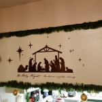 Vinyl nativity print which will stay up all year
