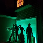 Radioactive zombies for zombie theme, back lit