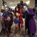 My favorite costumes of the day...get a load of that staff (especially Batman's head on a stake, hah)