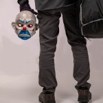 Clown mask close up from bank heist in The Dark Knight; photo by TKirk photos