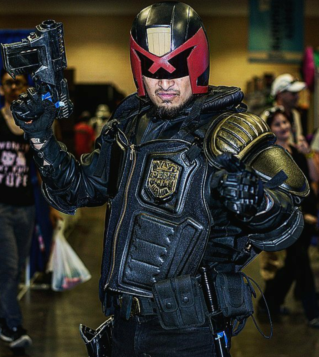 Judge Dredd cosplay. 