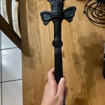 AHH, the rigors of smoothing out a 3D printed prop from Sailor Moon